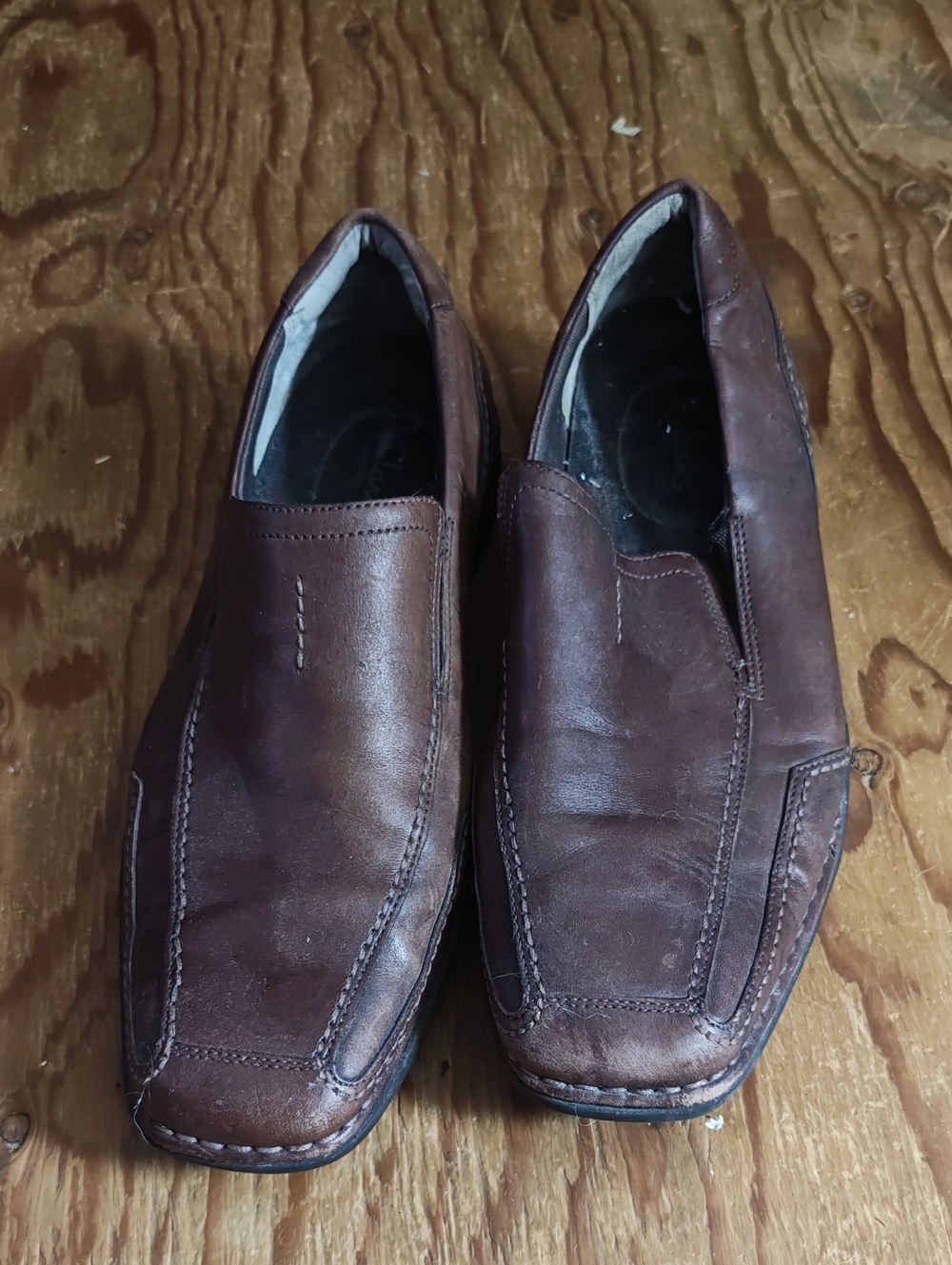 Clarks Brown Leather Loafers - Size 12M